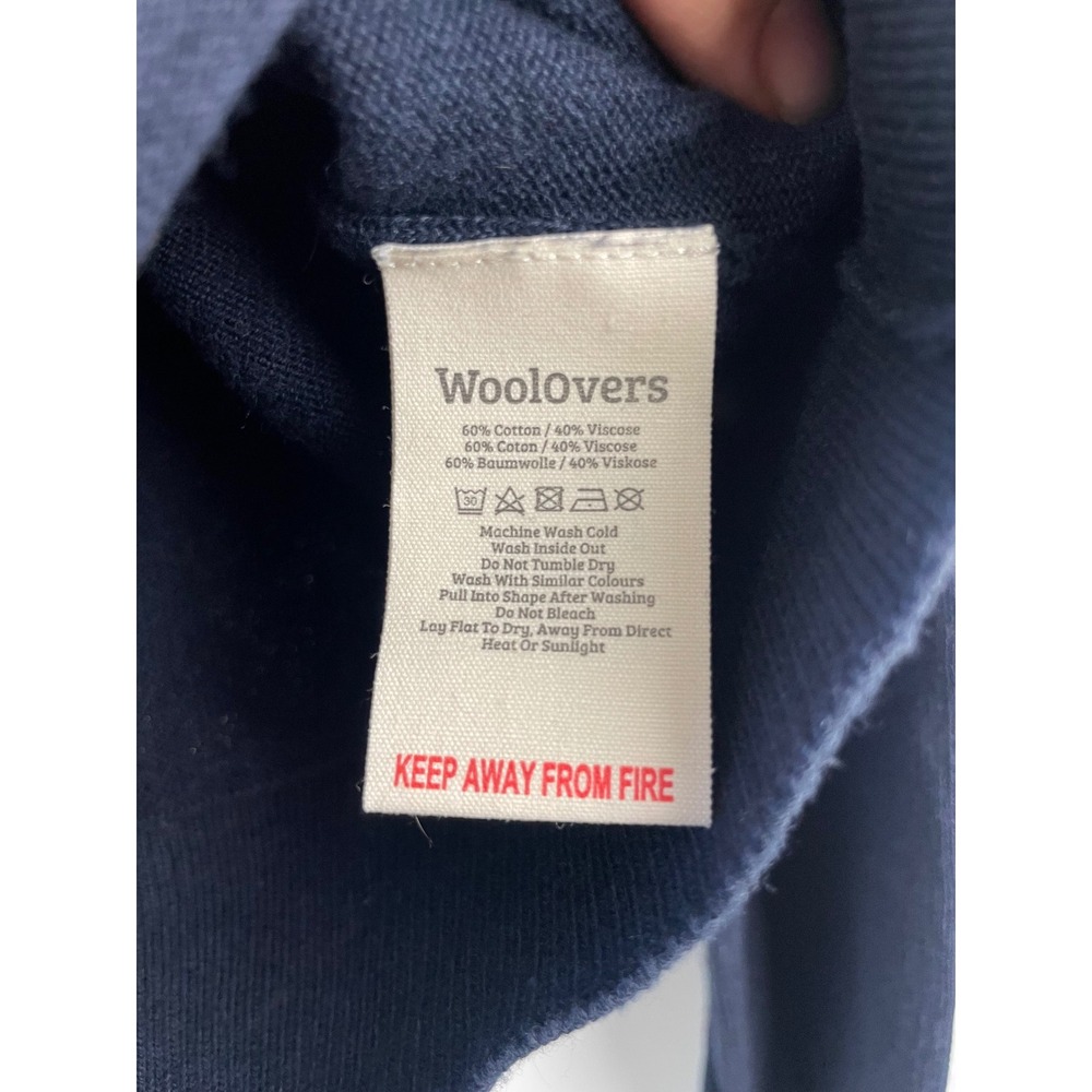 WoolOvers Womens Navy Blue Dachshund Dog Intarsia Button Back Sweater Size S - Picture 6 of 7